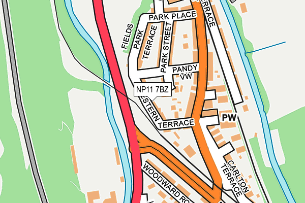 NP11 7BZ map - OS OpenMap – Local (Ordnance Survey)