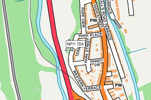 NP11 7DA map - OS OpenMap – Local (Ordnance Survey)
