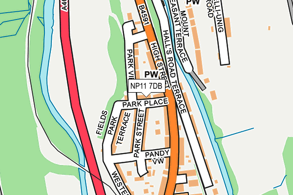 NP11 7DB map - OS OpenMap – Local (Ordnance Survey)