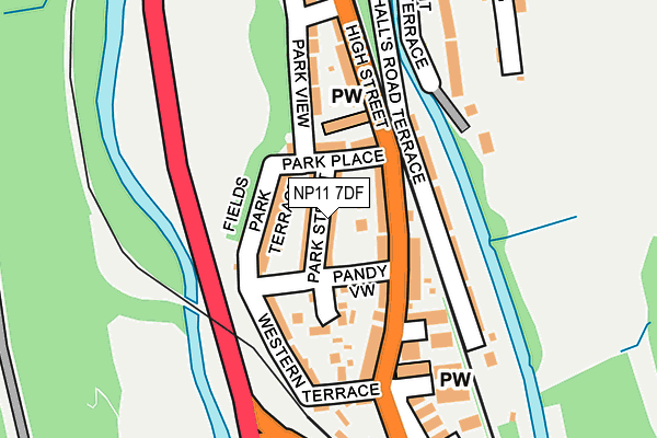 NP11 7DF map - OS OpenMap – Local (Ordnance Survey)