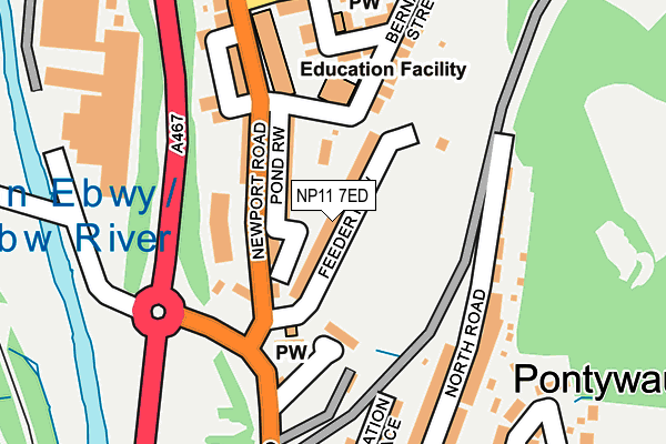 NP11 7ED map - OS OpenMap – Local (Ordnance Survey)