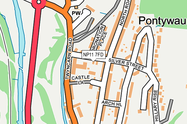 NP11 7FD map - OS OpenMap – Local (Ordnance Survey)