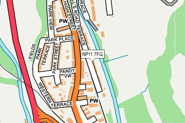 NP11 7FQ map - OS OpenMap – Local (Ordnance Survey)