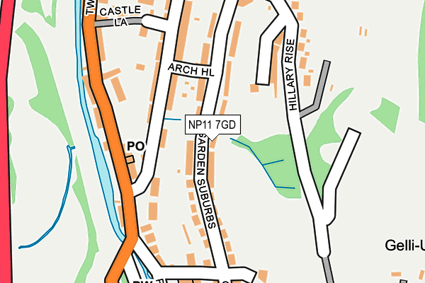 NP11 7GD map - OS OpenMap – Local (Ordnance Survey)