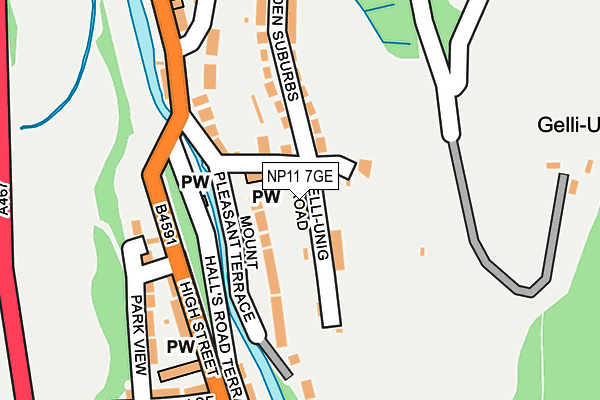 NP11 7GE map - OS OpenMap – Local (Ordnance Survey)