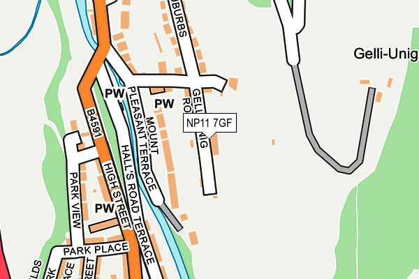 NP11 7GF map - OS OpenMap – Local (Ordnance Survey)