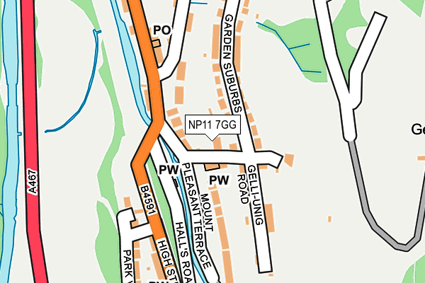 NP11 7GG map - OS OpenMap – Local (Ordnance Survey)