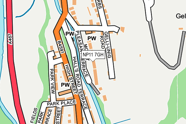 NP11 7GH map - OS OpenMap – Local (Ordnance Survey)