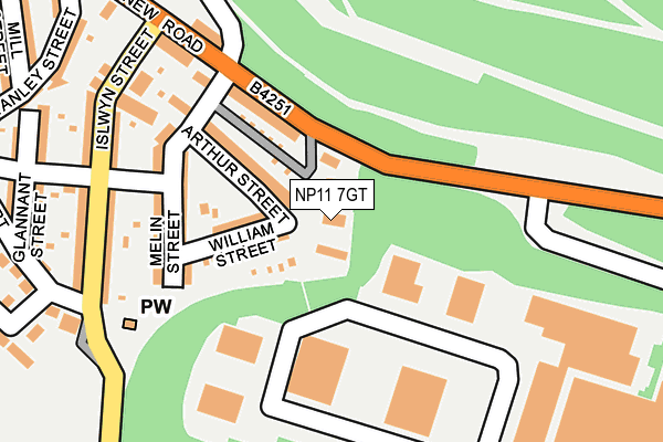 NP11 7GT map - OS OpenMap – Local (Ordnance Survey)