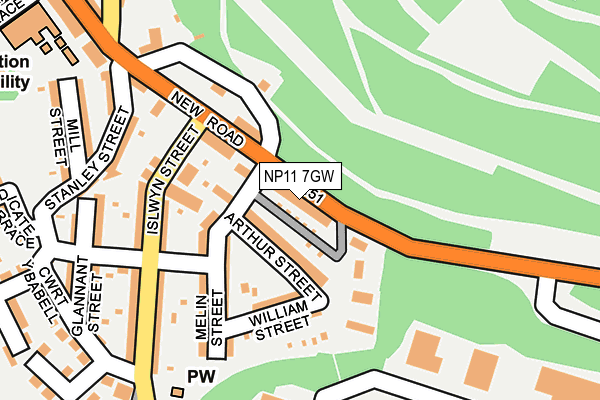 NP11 7GW map - OS OpenMap – Local (Ordnance Survey)