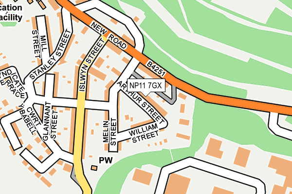 NP11 7GX map - OS OpenMap – Local (Ordnance Survey)