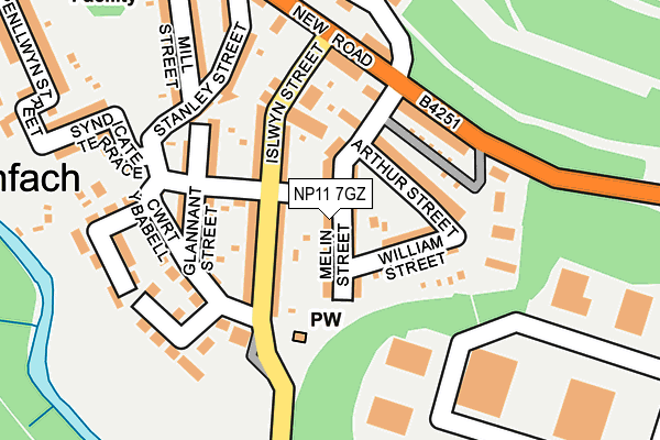 NP11 7GZ map - OS OpenMap – Local (Ordnance Survey)