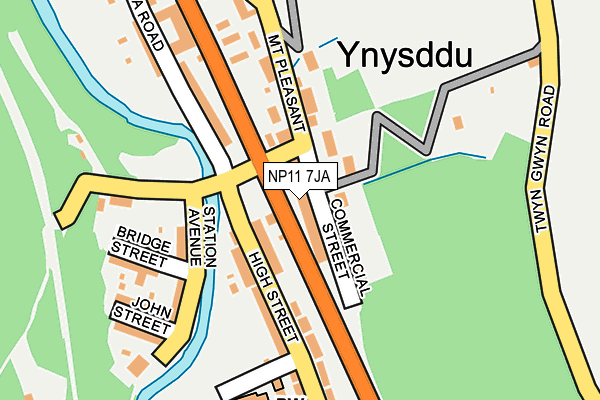 NP11 7JA map - OS OpenMap – Local (Ordnance Survey)