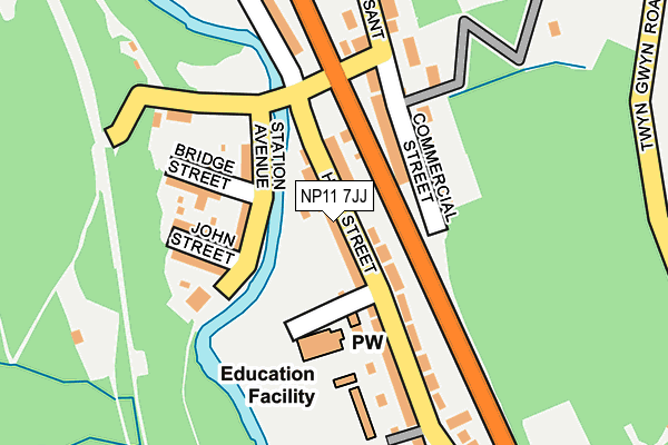 NP11 7JJ map - OS OpenMap – Local (Ordnance Survey)