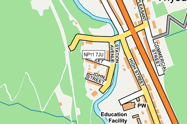 NP11 7JU map - OS OpenMap – Local (Ordnance Survey)