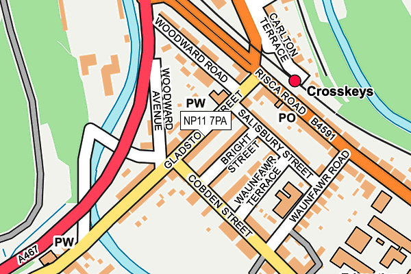 NP11 7PA map - OS OpenMap – Local (Ordnance Survey)