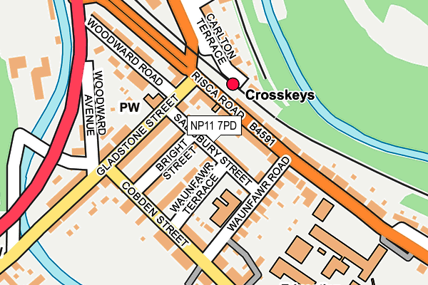 NP11 7PD map - OS OpenMap – Local (Ordnance Survey)