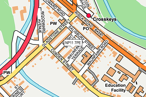 NP11 7PE map - OS OpenMap – Local (Ordnance Survey)