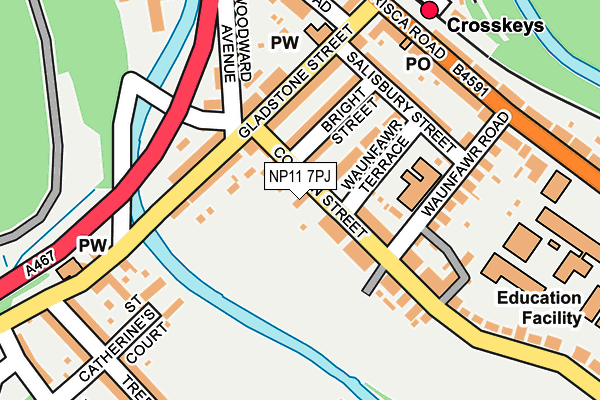 NP11 7PJ map - OS OpenMap – Local (Ordnance Survey)