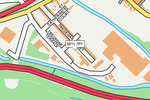 NP11 7PY map - OS OpenMap – Local (Ordnance Survey)