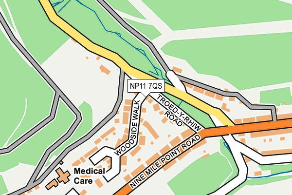 NP11 7QS map - OS OpenMap – Local (Ordnance Survey)