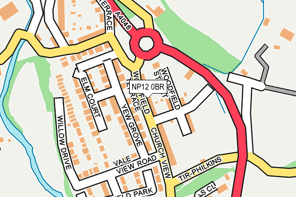 NP12 0BR map - OS OpenMap – Local (Ordnance Survey)
