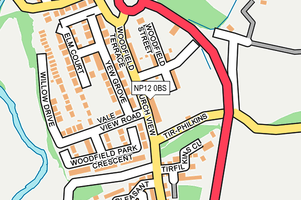 NP12 0BS map - OS OpenMap – Local (Ordnance Survey)