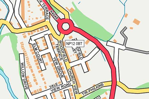 NP12 0BT map - OS OpenMap – Local (Ordnance Survey)