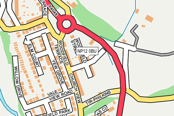 NP12 0BU map - OS OpenMap – Local (Ordnance Survey)