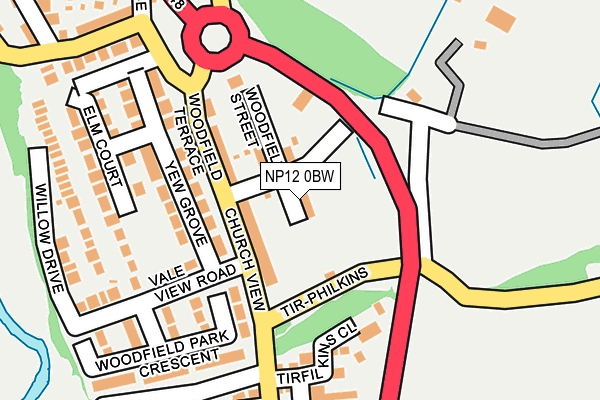 NP12 0BW map - OS OpenMap – Local (Ordnance Survey)
