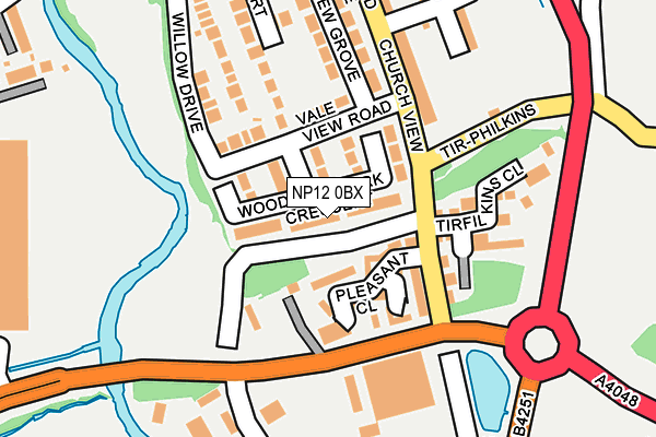 NP12 0BX map - OS OpenMap – Local (Ordnance Survey)