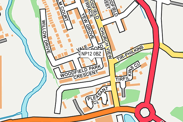 NP12 0BZ map - OS OpenMap – Local (Ordnance Survey)
