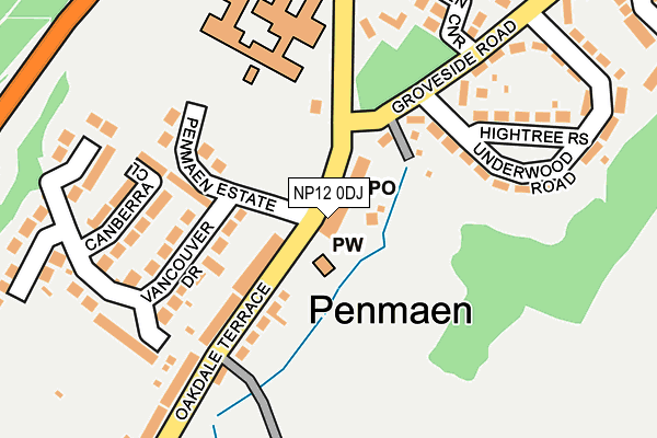 NP12 0DJ map - OS OpenMap – Local (Ordnance Survey)