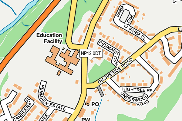 NP12 0DT map - OS OpenMap – Local (Ordnance Survey)