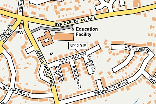NP12 0JE map - OS OpenMap – Local (Ordnance Survey)
