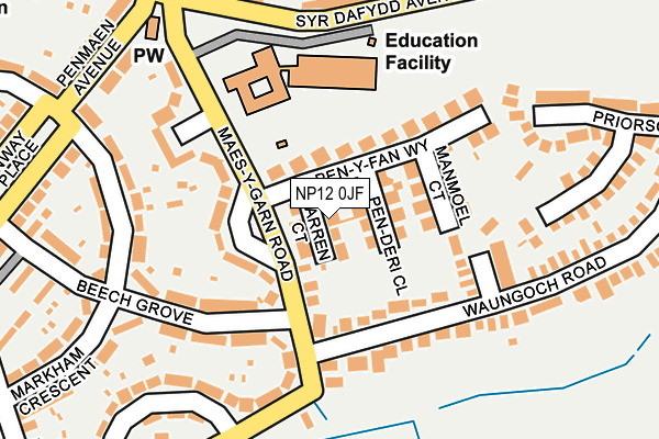 NP12 0JF map - OS OpenMap – Local (Ordnance Survey)