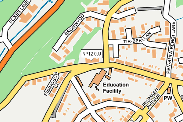 NP12 0JJ map - OS OpenMap – Local (Ordnance Survey)