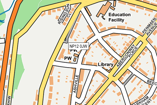 NP12 0JW map - OS OpenMap – Local (Ordnance Survey)