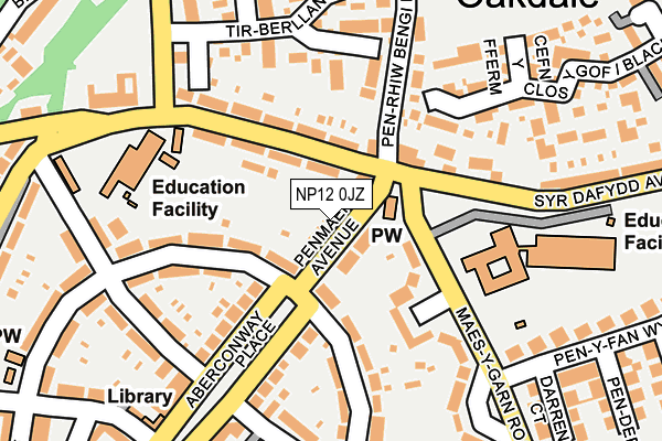 NP12 0JZ map - OS OpenMap – Local (Ordnance Survey)
