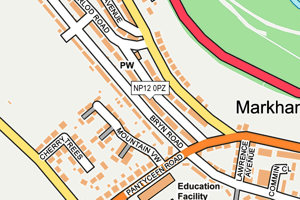NP12 0PZ map - OS OpenMap – Local (Ordnance Survey)