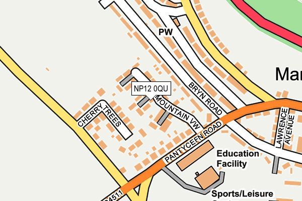 NP12 0QU map - OS OpenMap – Local (Ordnance Survey)
