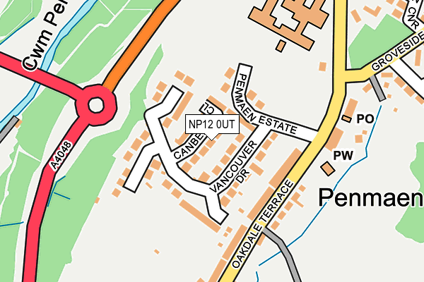 NP12 0UT map - OS OpenMap – Local (Ordnance Survey)