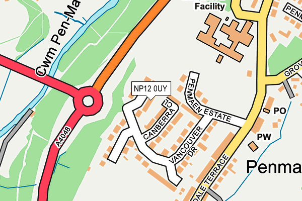 NP12 0UY map - OS OpenMap – Local (Ordnance Survey)