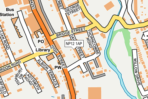 NP12 1AP map - OS OpenMap – Local (Ordnance Survey)