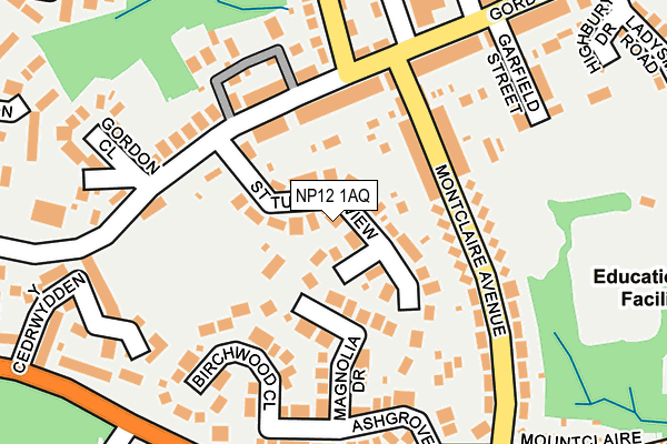 NP12 1AQ map - OS OpenMap – Local (Ordnance Survey)