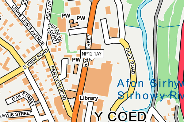 NP12 1AY map - OS OpenMap – Local (Ordnance Survey)