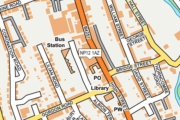 NP12 1AZ map - OS OpenMap – Local (Ordnance Survey)