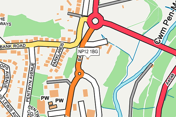 NP12 1BG map - OS OpenMap – Local (Ordnance Survey)