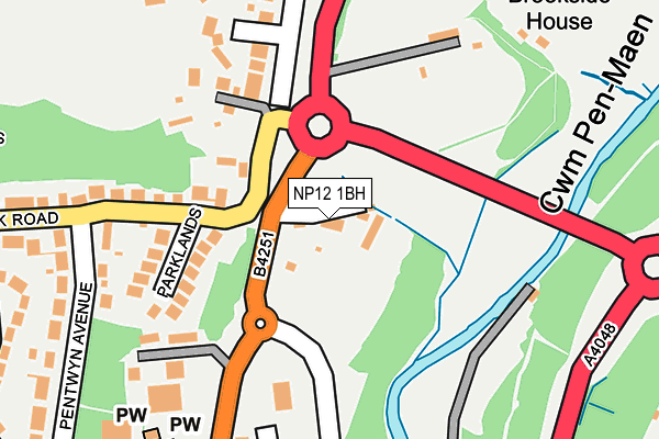 NP12 1BH map - OS OpenMap – Local (Ordnance Survey)