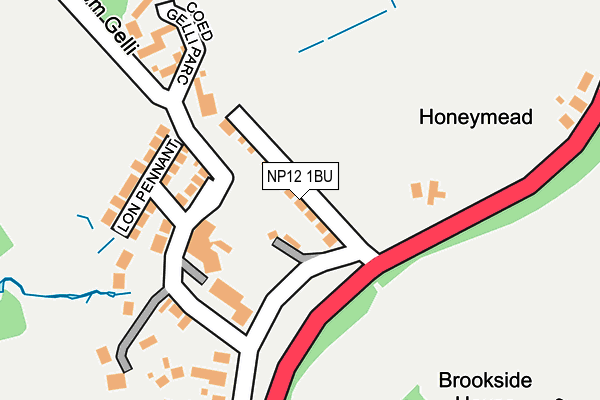 NP12 1BU map - OS OpenMap – Local (Ordnance Survey)
